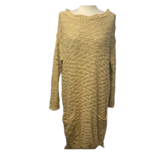 FP Beach Other - FP Beach Yellow Mustard Laced Up Sweater Dress Size S
